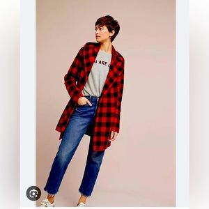 Field Flower XL plaid sweater jacket